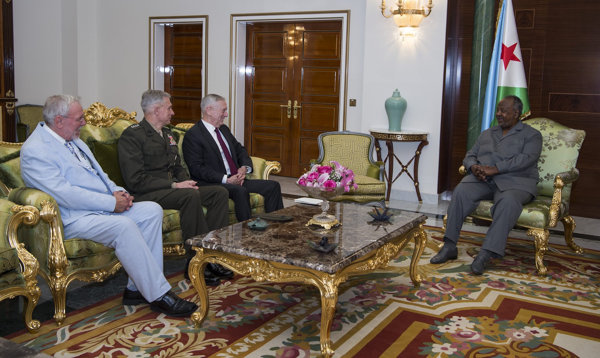 AFRICOM Commander joins SecDef in meeting with Djibouti's president