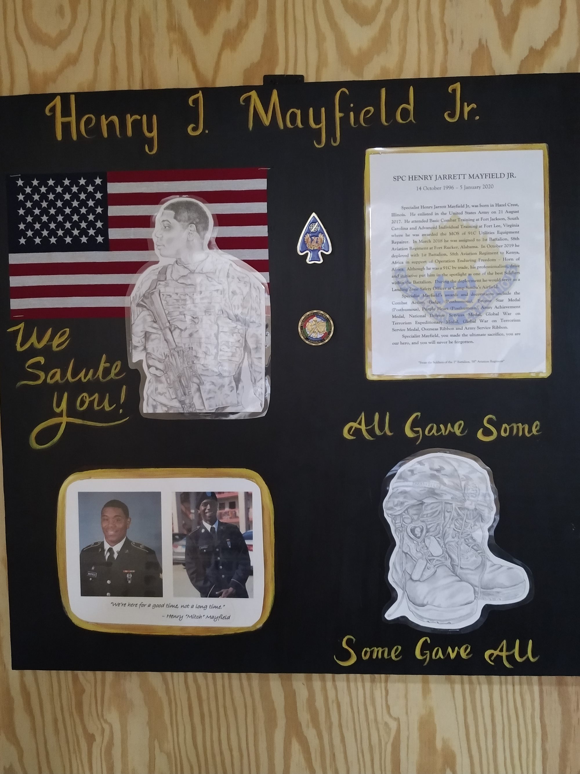 Fallen Soldier memorialized at contingency locations