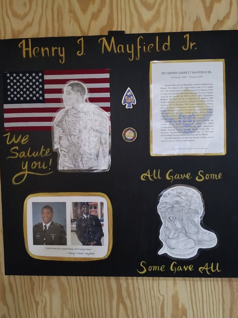 Fallen Soldier memorialized at contingency locations