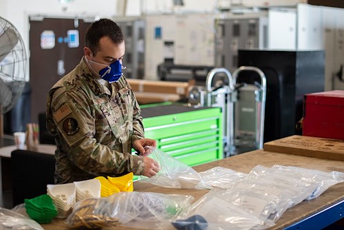 352d SOAMXS Support Section engineer 3D-printed face masks