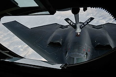 Bomber refueling over Atlantic demonstrates strategic presence