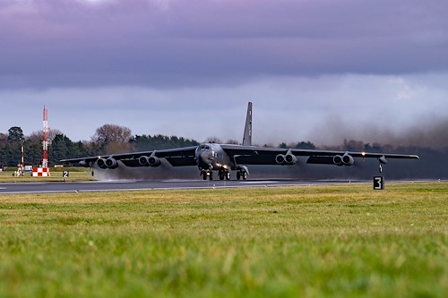 Two B-52s take off for Exercise APEX BUCCANEER